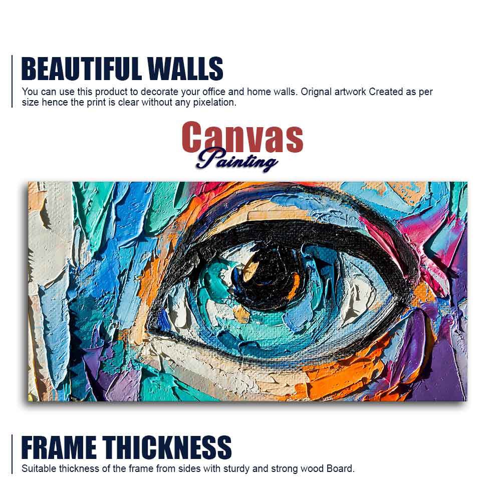 Abstract Picture of a Beautiful Girl's Eye Canvas Wall Painting - Decor Smart