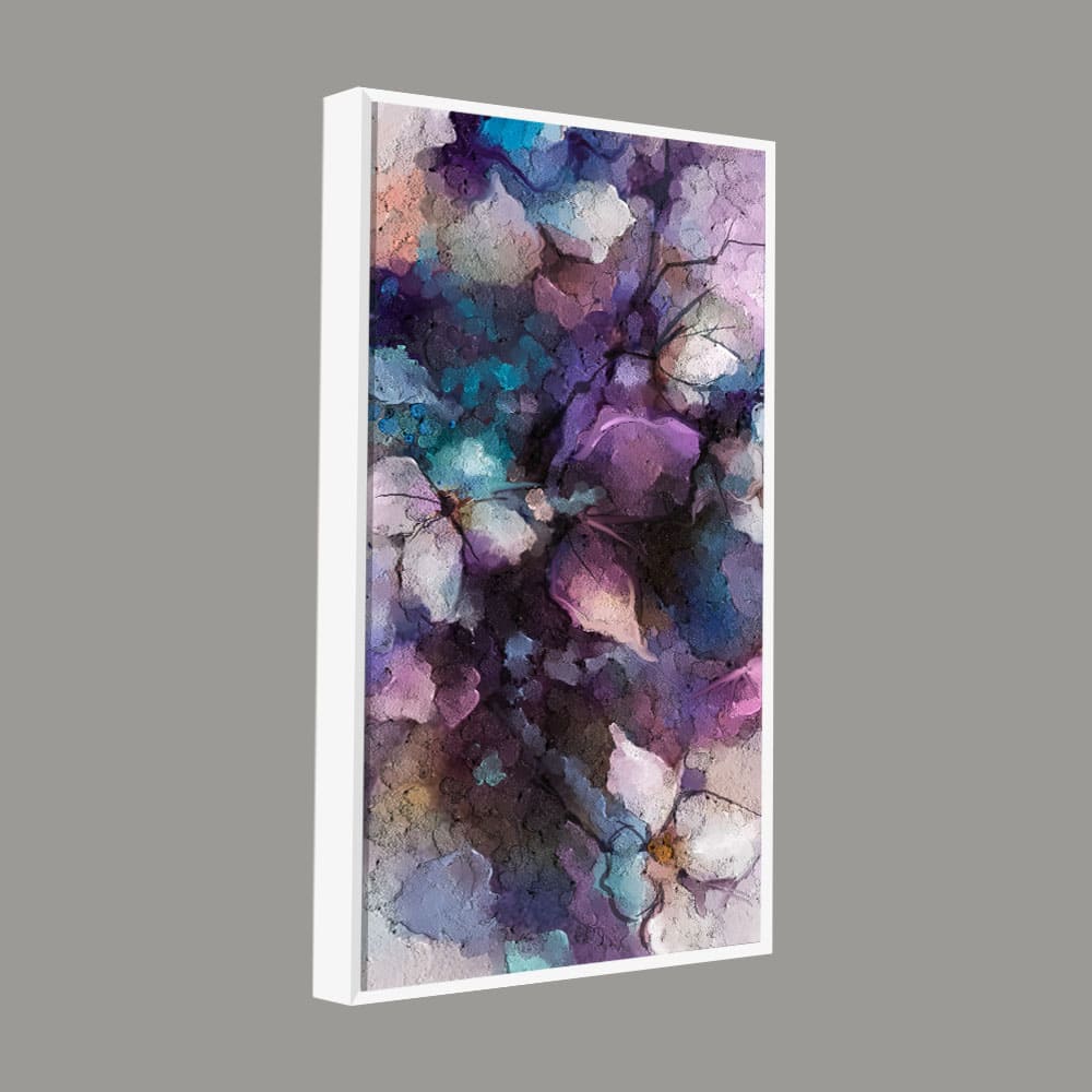 Abstract Purple Ethereal Floral Design Canvas Wall Painting - Decor Smart