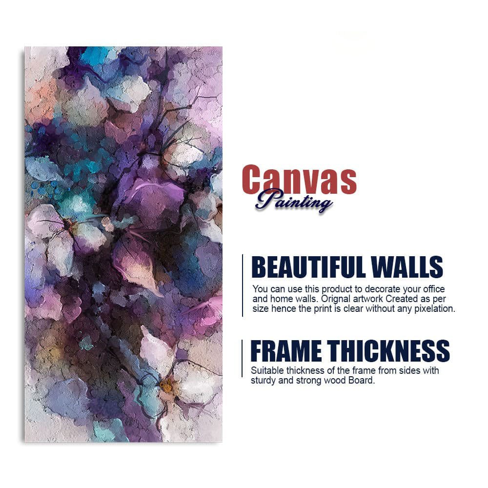 Abstract Purple Ethereal Floral Design Canvas Wall Painting - Decor Smart