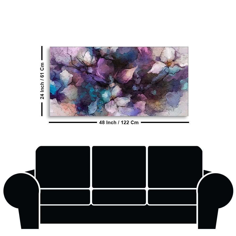 Abstract Purple Ethereal Floral Design Premium Canvas Wall Painting - Decor Smart