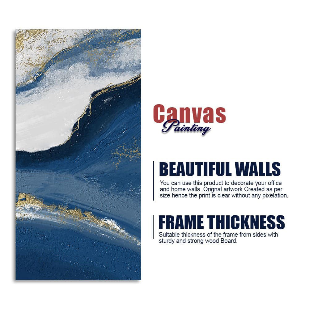 Abstract Seascape Golden Line art Canvas Wall Painting - Decor Smart
