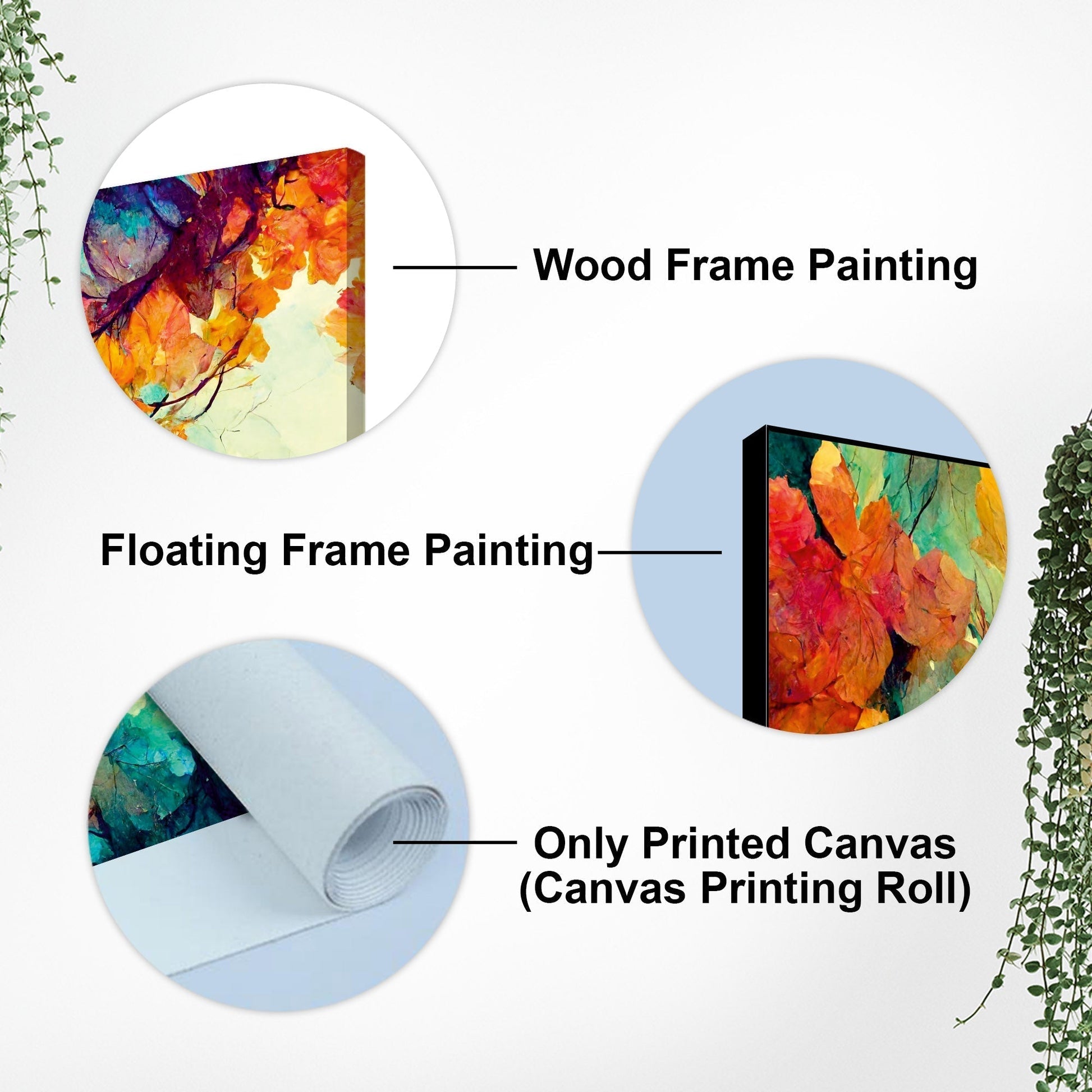 Abstract Texture Colorful Leaves Art Canvas Wall Painting - Decor Smart