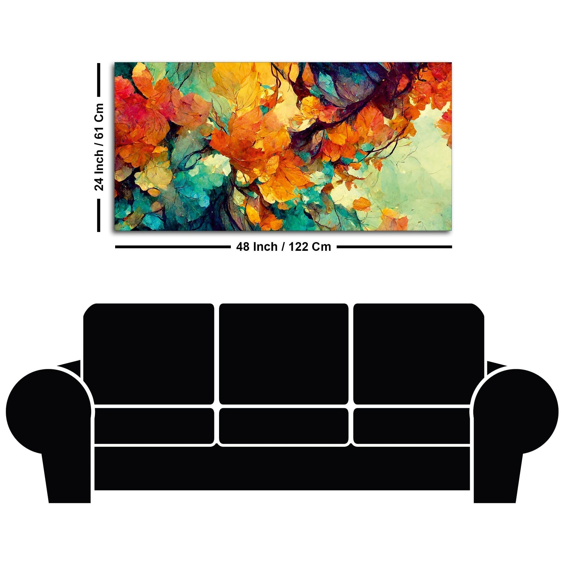 Abstract Texture Colorful Leaves Art Canvas Wall Painting - Decor Smart