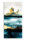 Abstract Texture Landscape Golden Mountain Lake Canvas Wall Painting - Decor Smart