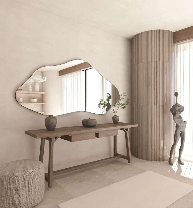 Abstract Wall Mirror in Flowing Shape Design