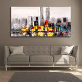 Abstract Wall Painting of A New York City Skyline - Decor Smart