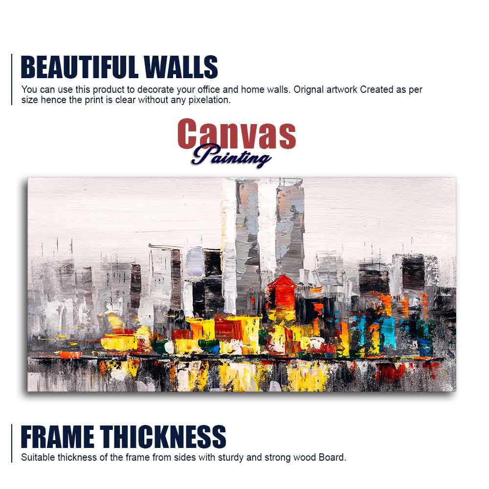 Abstract Wall Painting of A New York City Skyline - Decor Smart