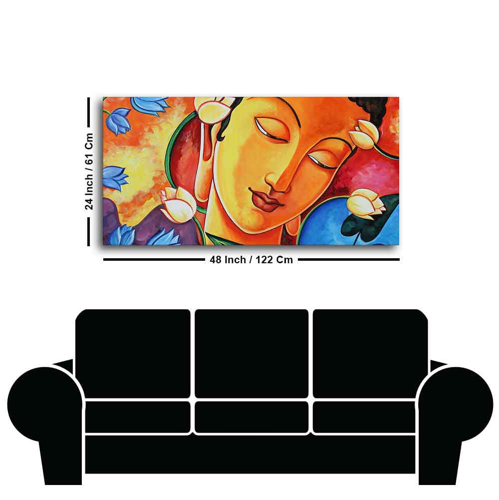 Abstract Wall Painting of Lord Spiritual Buddha - Decor Smart