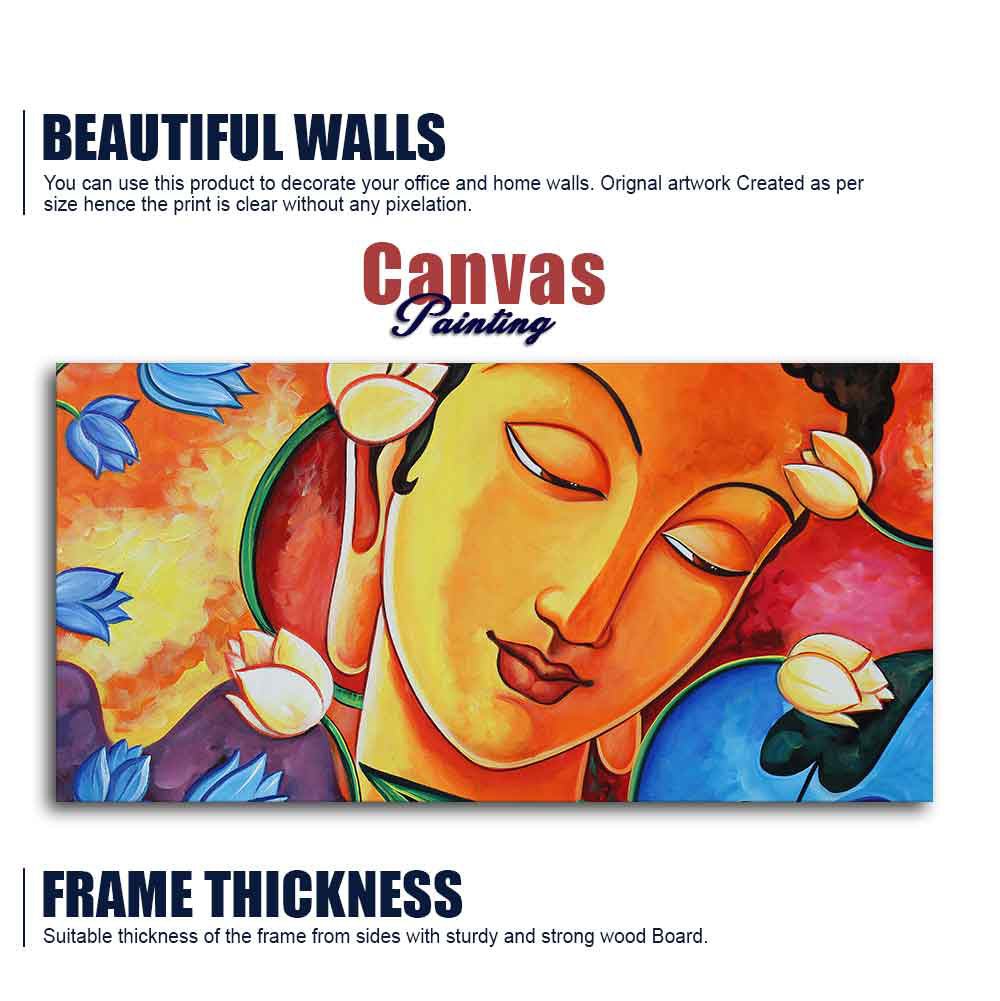 Abstract Wall Painting of Lord Spiritual Buddha - Decor Smart