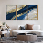 Abstract Wave Acrylic Premium Floating Canvas Wall Painting Set of Three