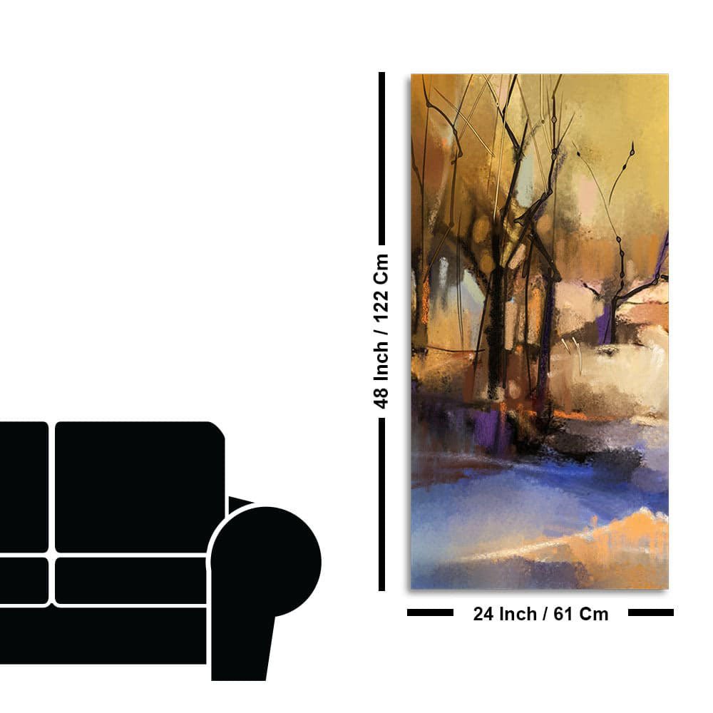 Abstract Winter Forest landscape Wall Painting - Decor Smart