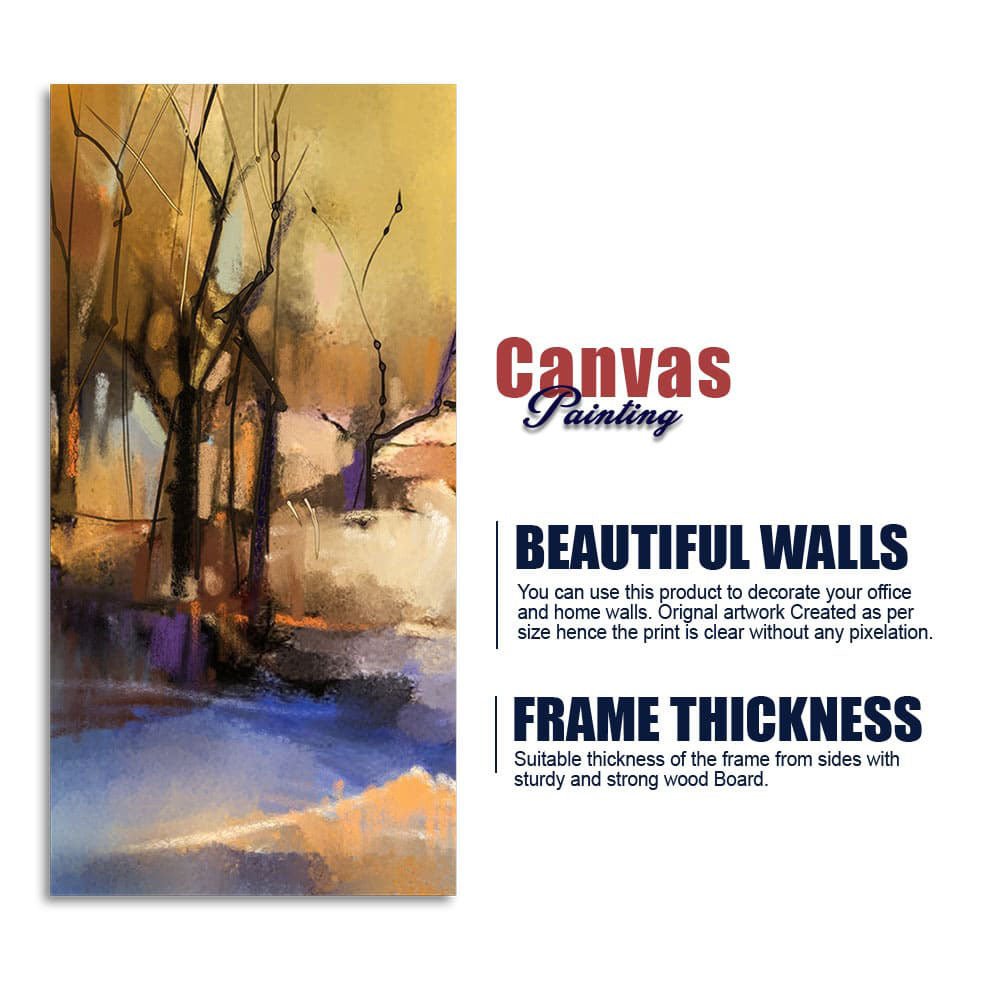 Abstract Winter Forest landscape Wall Painting - Decor Smart