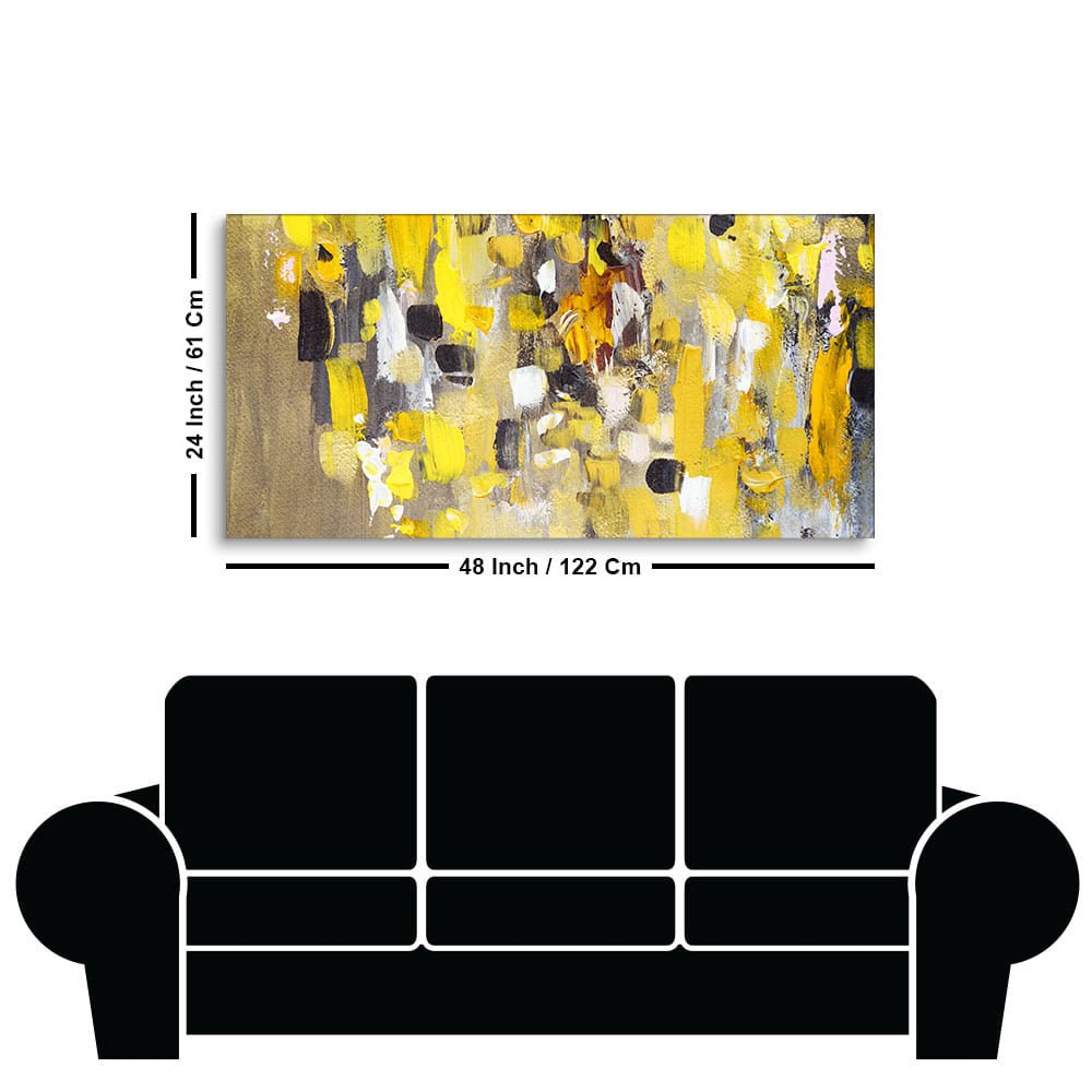 Abstract Yellow Wall Art Premium Canvas Wall Painting - Decor Smart