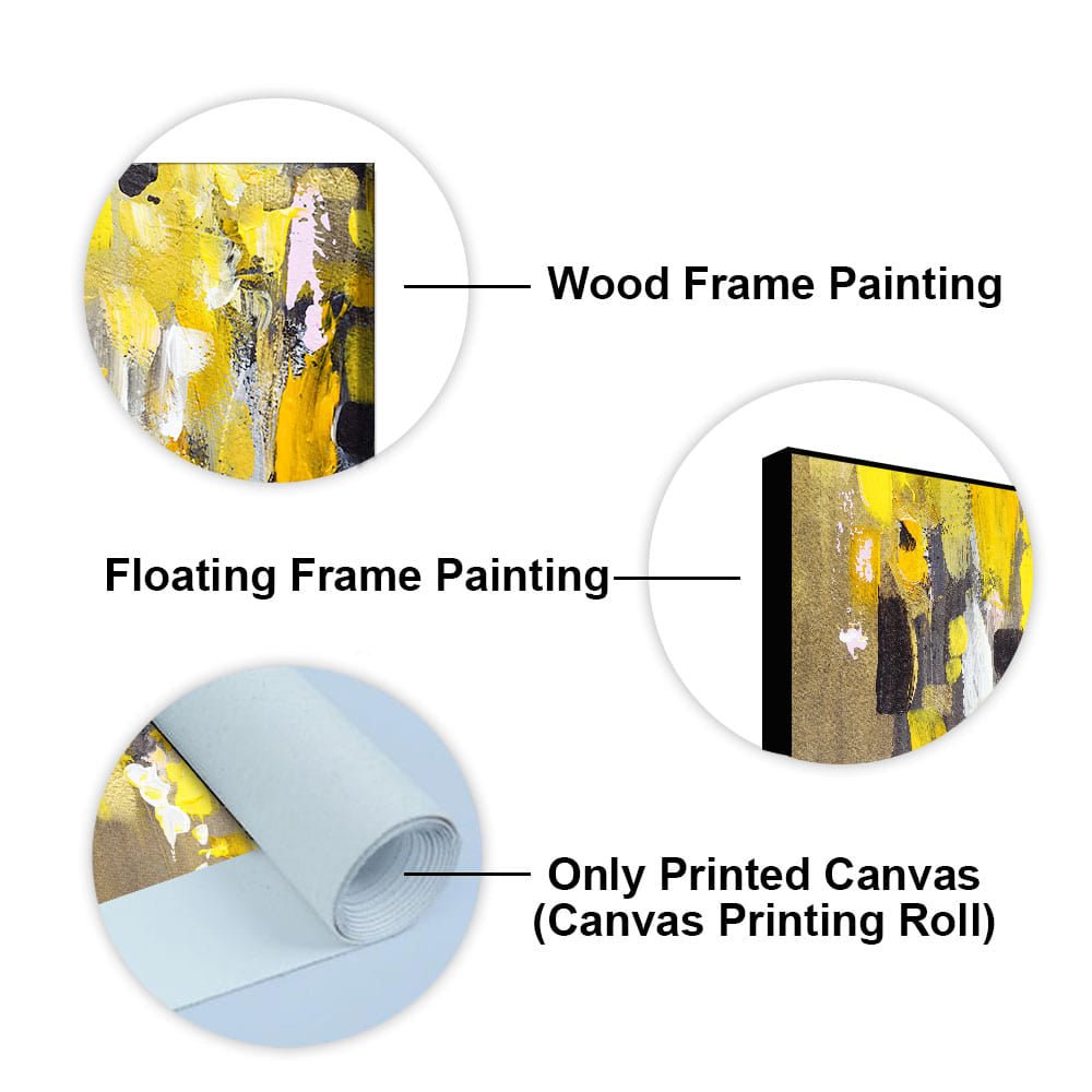 Abstract Yellow Wall Art Premium Canvas Wall Painting - Decor Smart