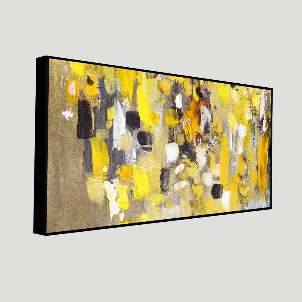Abstract Yellow Wall Art Premium Canvas Wall Painting - Decor Smart