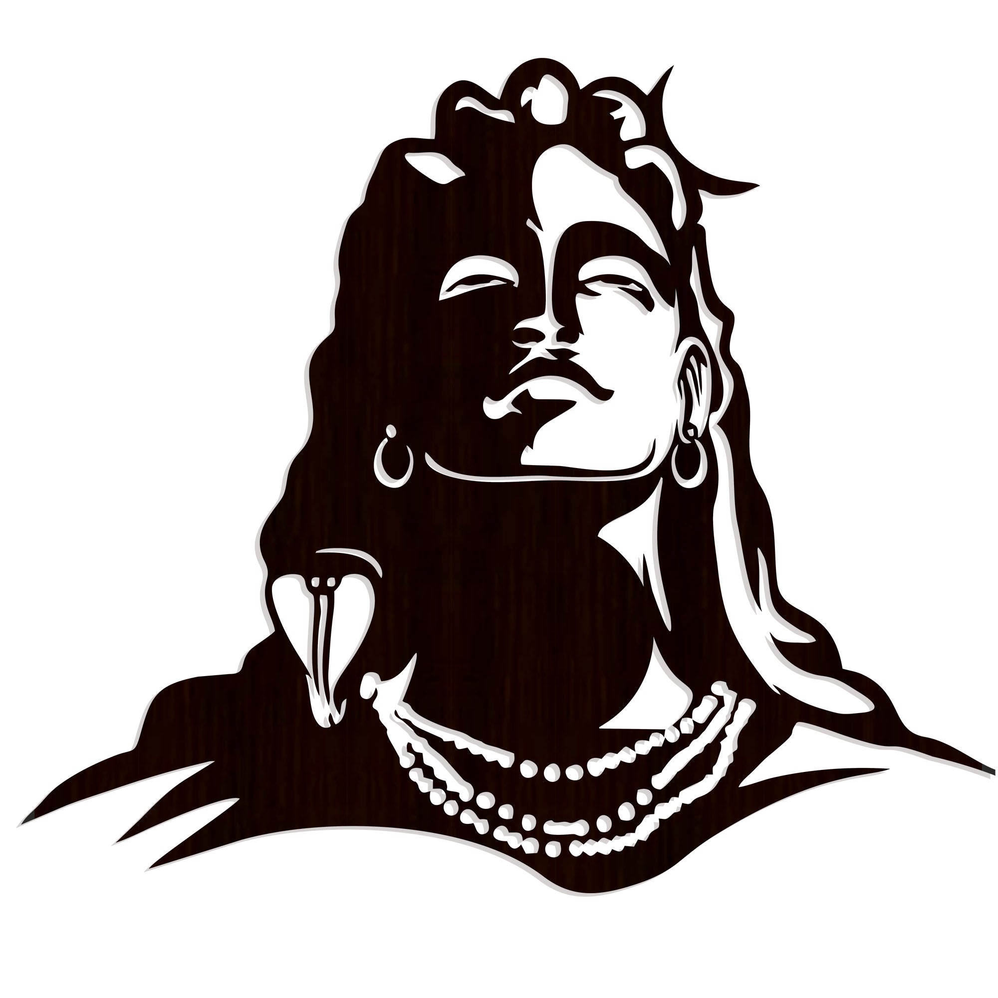 Adiyogi Lord Shiva Premium Backlit Design Wooden Wall Hanging with LED Night Light Walnut Finish - Decor Smart