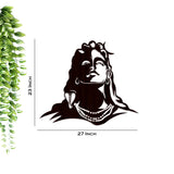 Adiyogi Lord Shiva Premium Backlit Design Wooden Wall Hanging with LED Night Light Walnut Finish - Decor Smart