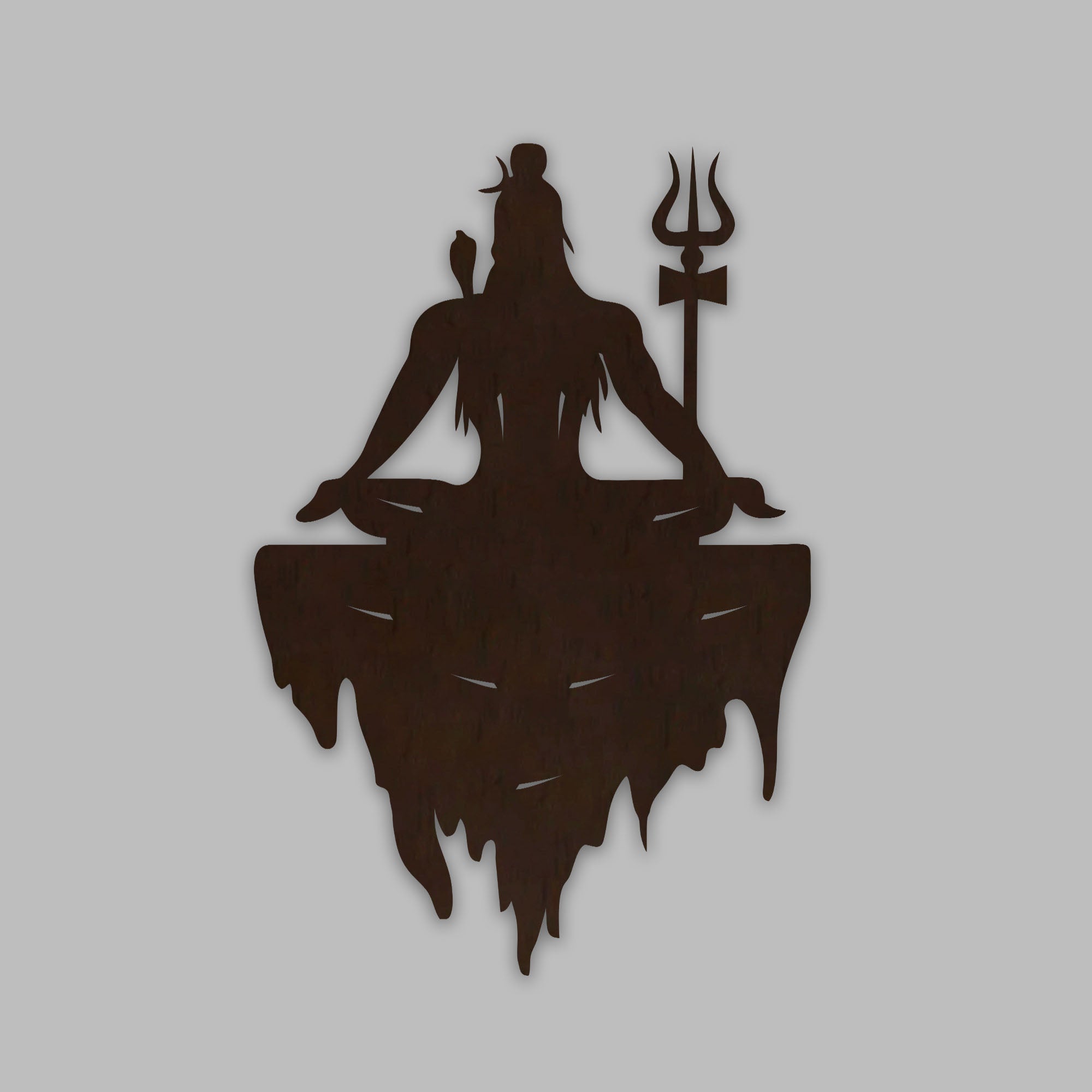 Adiyogi Mahakal Lord Shiva Premium Backlit Design Wooden Wall Hanging with LED Night Light Walnut Finish - Decor Smart