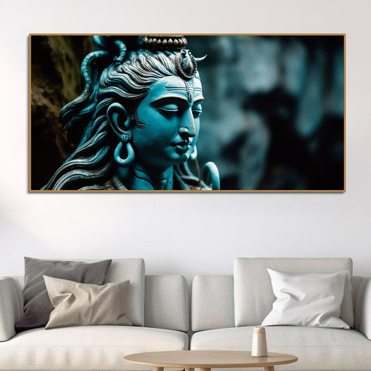 Adiyogi Shiva Statue Premium Canvas Wall Painting – Decor Smart