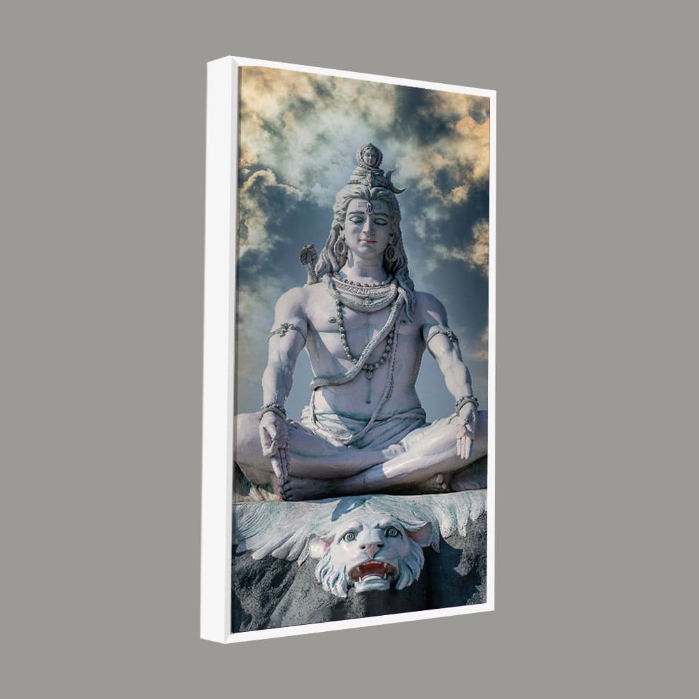 Adiyogi Shiva Meditating Premium Canvas Wall Painting - Decor Smart