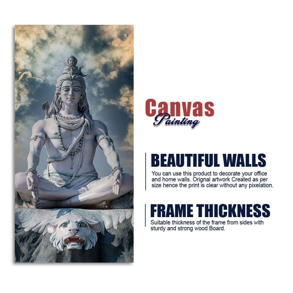 Adiyogi Shiva Meditating Premium Canvas Wall Painting - Decor Smart