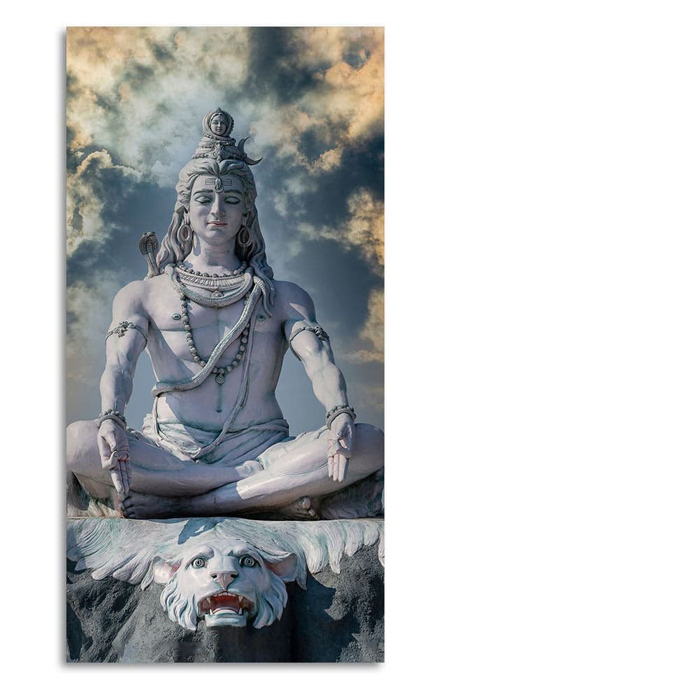 Adiyogi Shiva Meditating Premium Canvas Wall Painting - Decor Smart