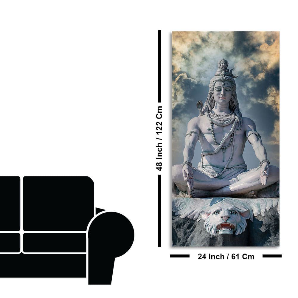 Adiyogi Shiva Meditating Premium Canvas Wall Painting - Decor Smart