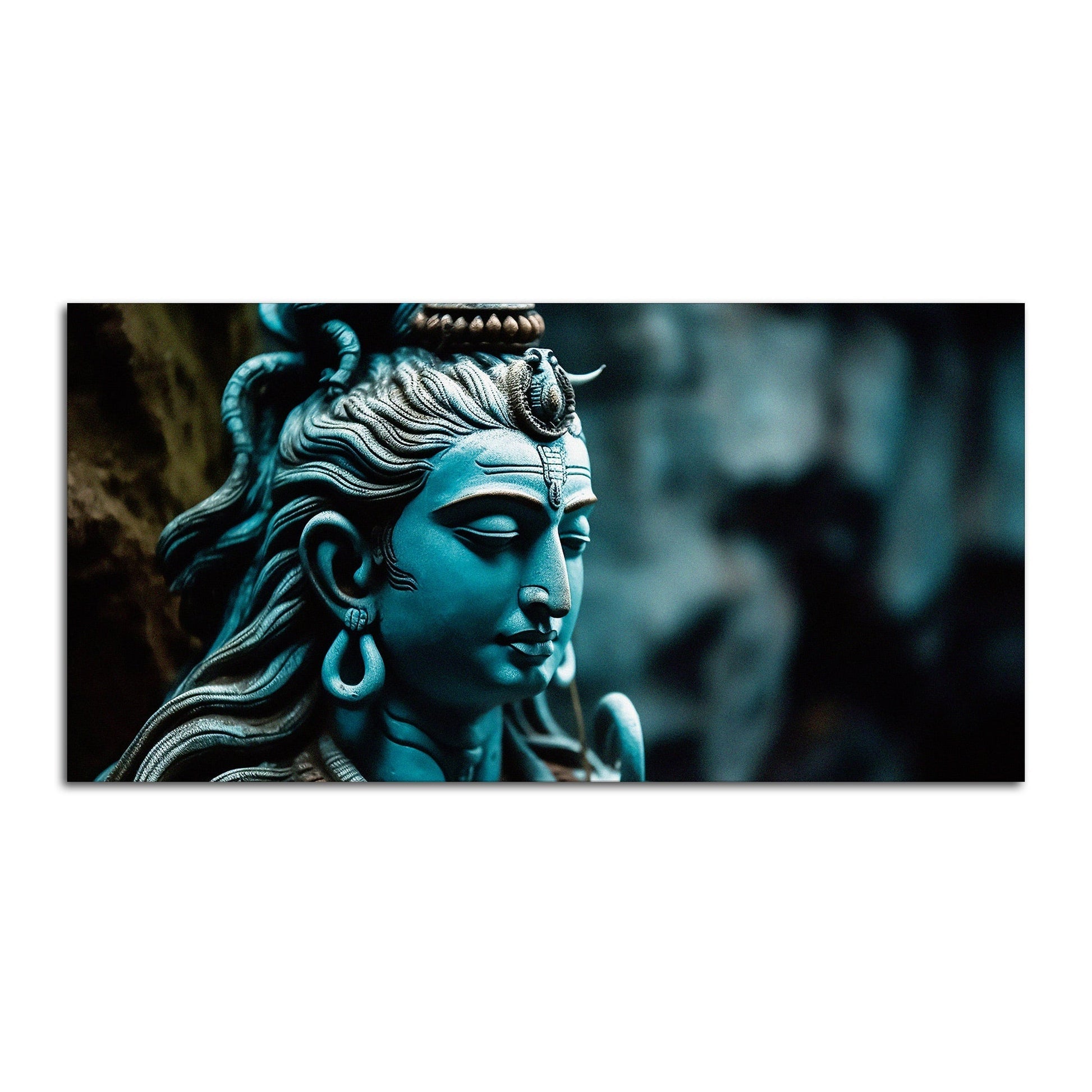 Adiyogi Shiva Statue Premium Canvas Wall Painting - Decor Smart