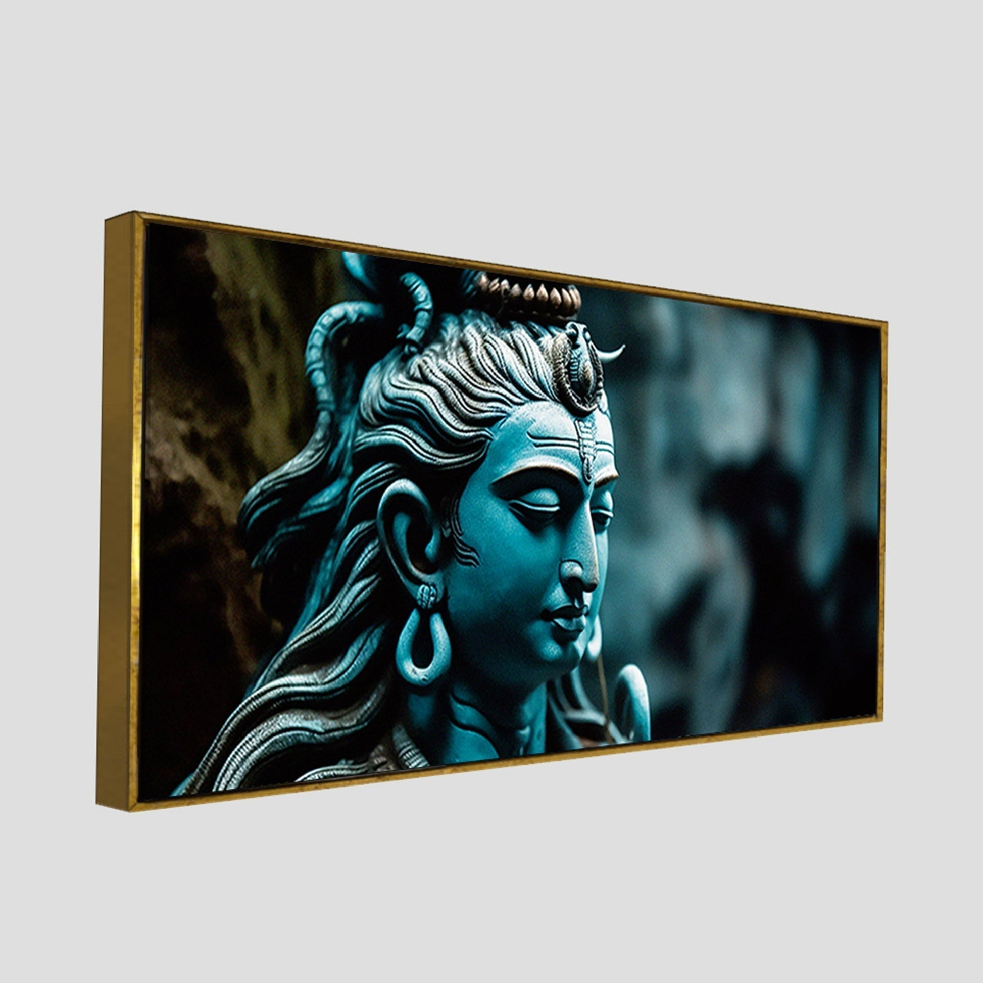 Adiyogi Shiva Statue Premium Canvas Wall Painting - Decor Smart