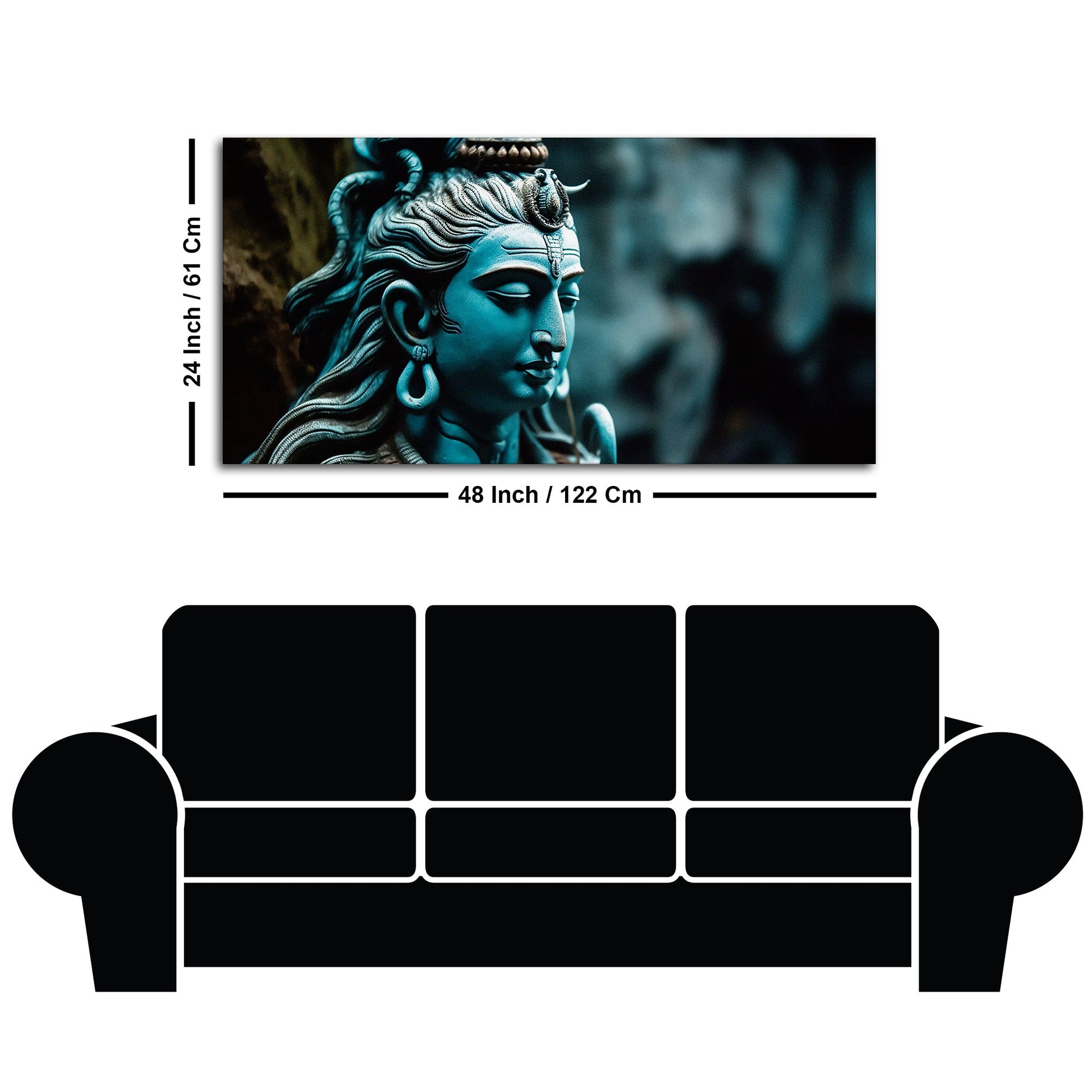 Adiyogi Shiva Statue Premium Canvas Wall Painting - Decor Smart
