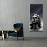 Adiyogi Shiva with Moon on the Head Canvas Wall Painting - Decor Smart