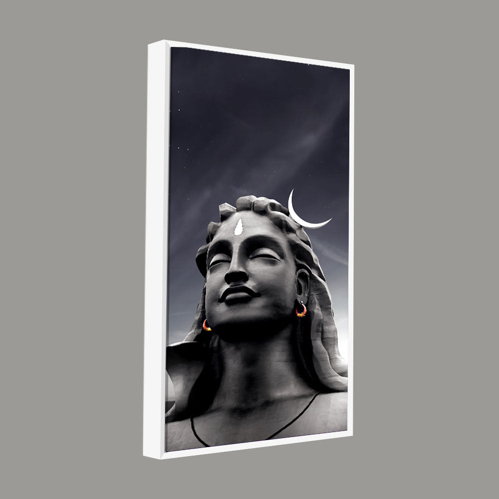 Adiyogi Shiva with Moon on the Head Canvas Wall Painting - Decor Smart