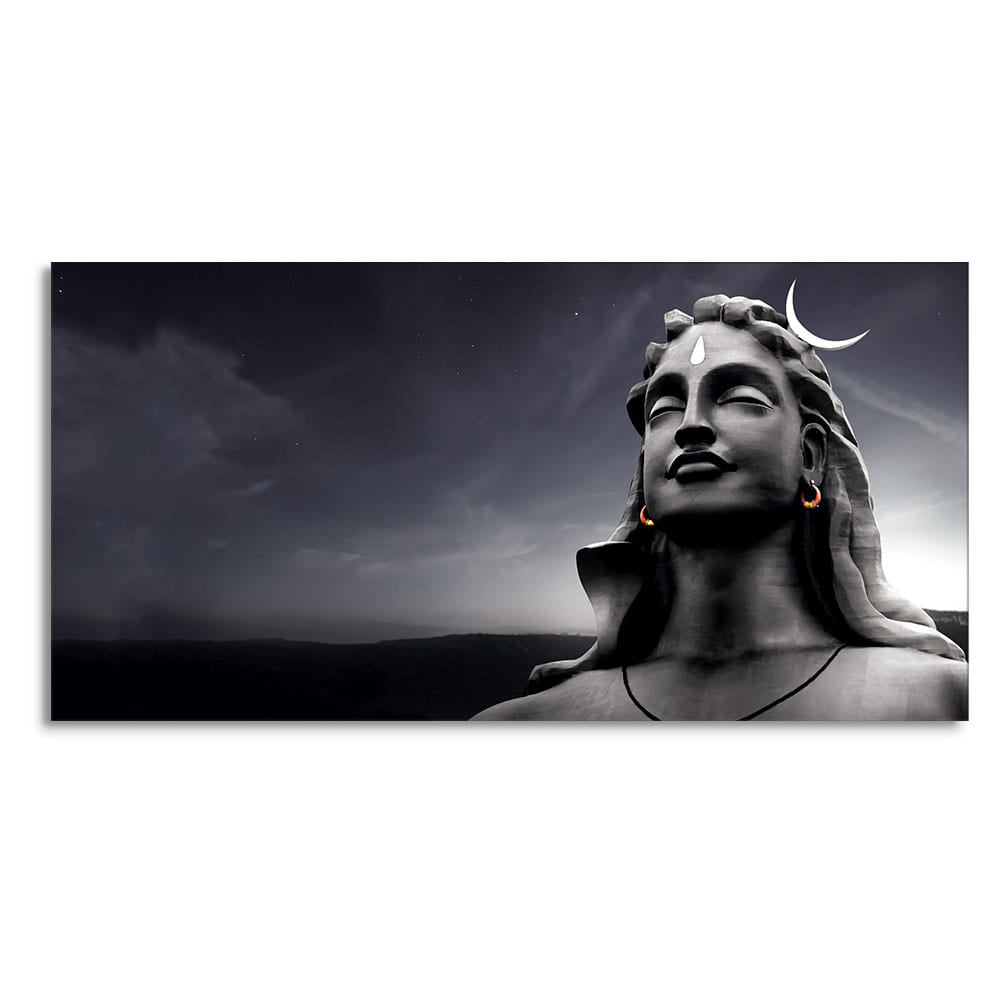 Adiyogi Shiva with Moon on the Head Wall Painting - Decor Smart