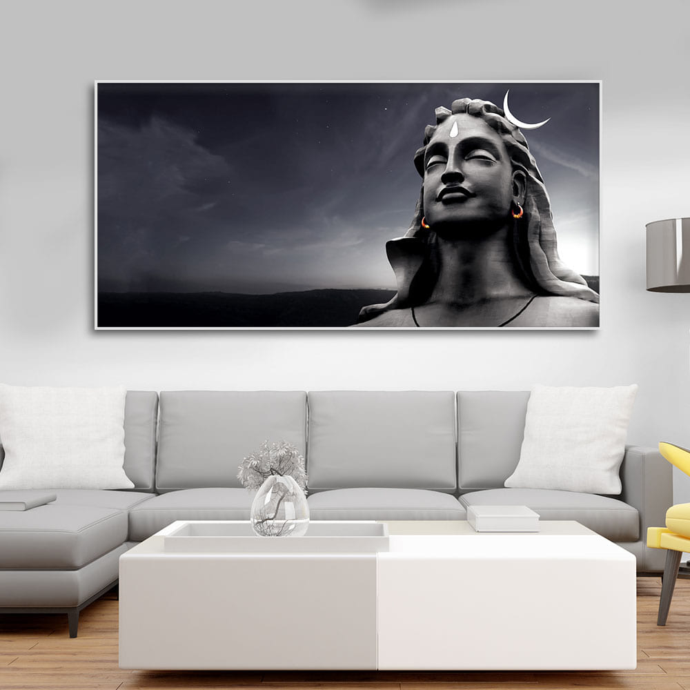 Adiyogi Shiva with Moon on the Head Wall Painting - Decor Smart