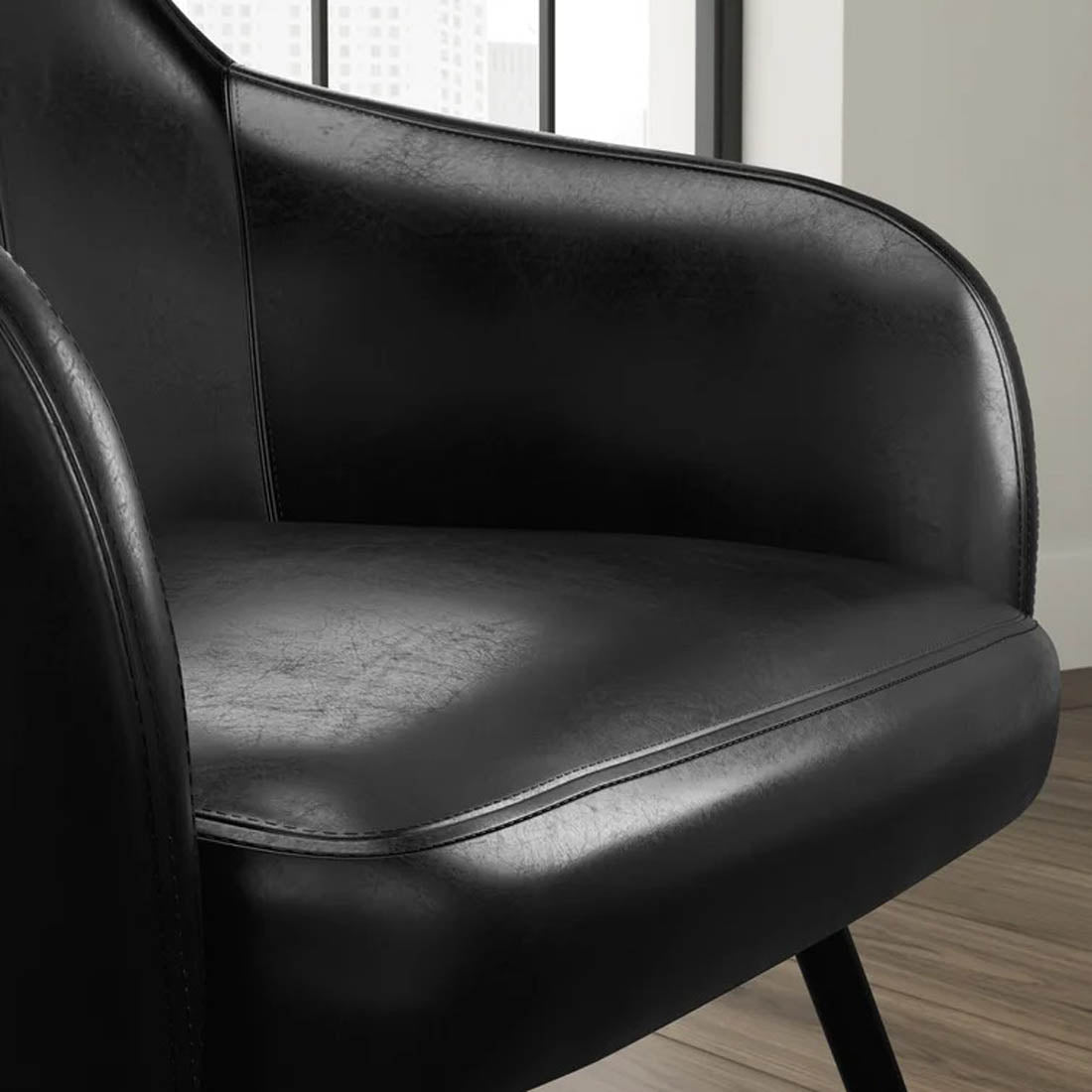 Aesthetic Black Velvet Accent Armchair - Decor Smart