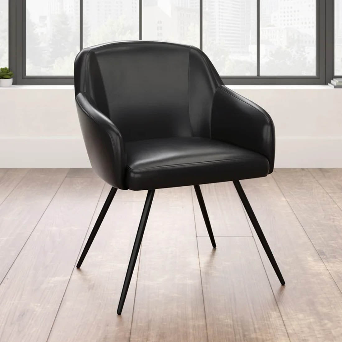 Aesthetic Black Velvet Accent Armchair - Decor Smart