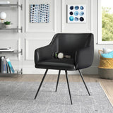 Aesthetic Black Velvet Accent Armchair - Decor Smart
