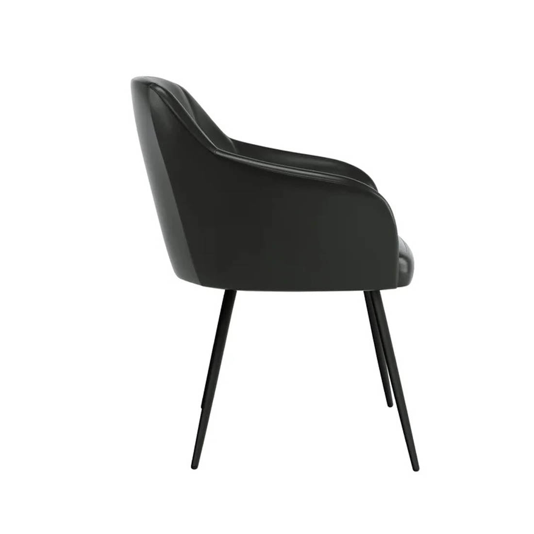 Aesthetic Black Velvet Accent Armchair - Decor Smart