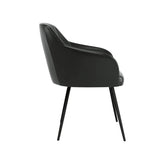 Aesthetic Black Velvet Accent Armchair - Decor Smart