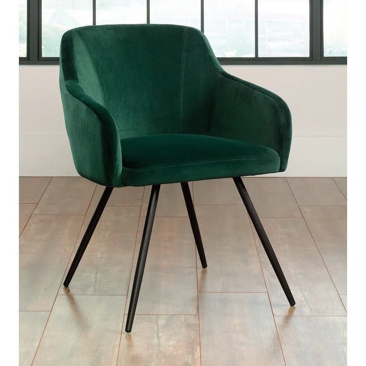 Aesthetic Green Plush Velvet Accent Chair - Decor Smart