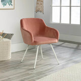 Aesthetic Peach Comfy Velvet Accent Chair - Decor Smart