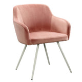 Aesthetic Peach Comfy Velvet Accent Chair - Decor Smart