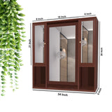Aesthetic Wooden Bathroom Cabinet Mirror with 7 Spacious Shelves Finish Solid Brown - Decor Smart