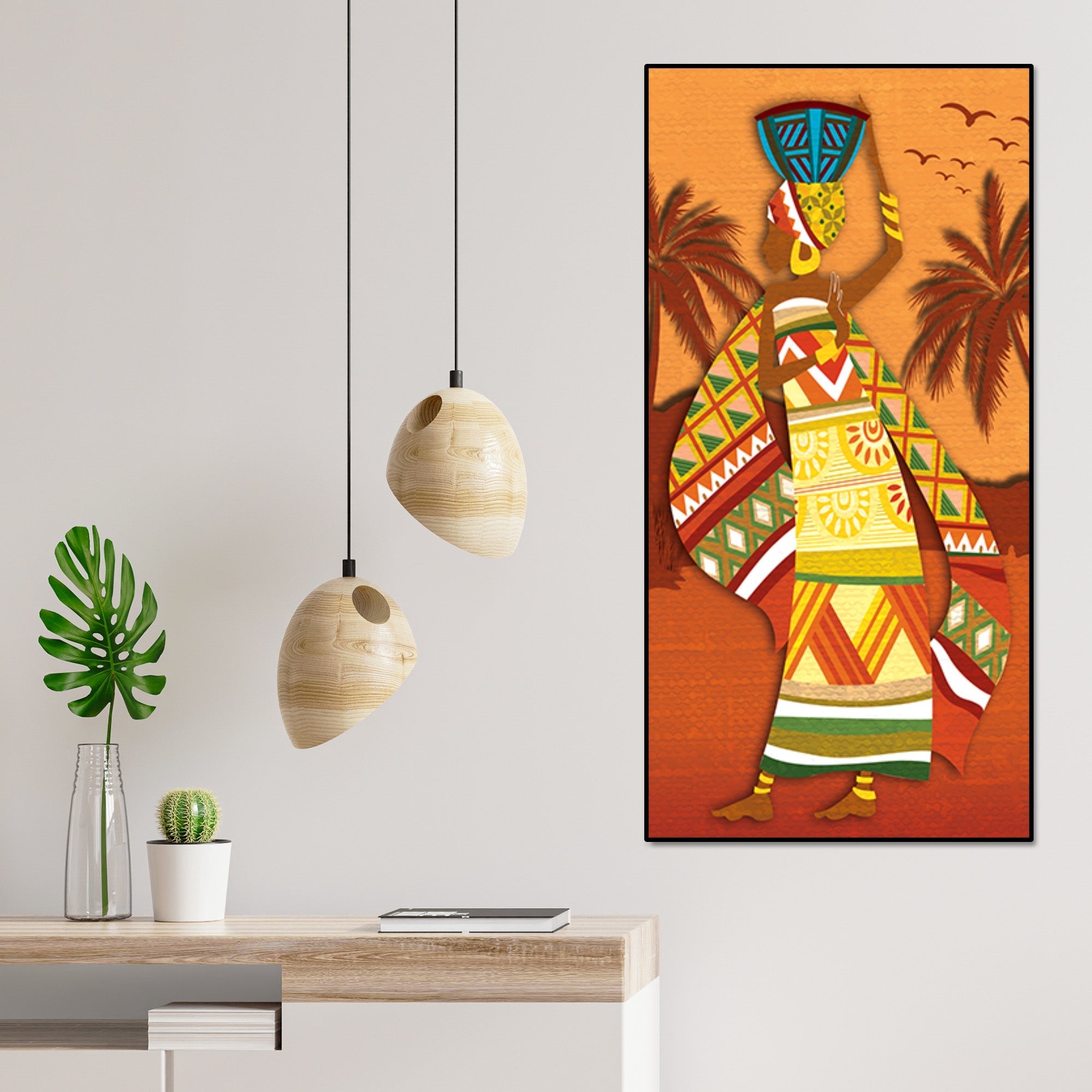 African Woman Dancing Premium Wall Painting for Living Room - Decor Smart