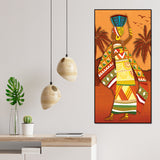 African Woman Dancing Premium Wall Painting for Living Room - Decor Smart