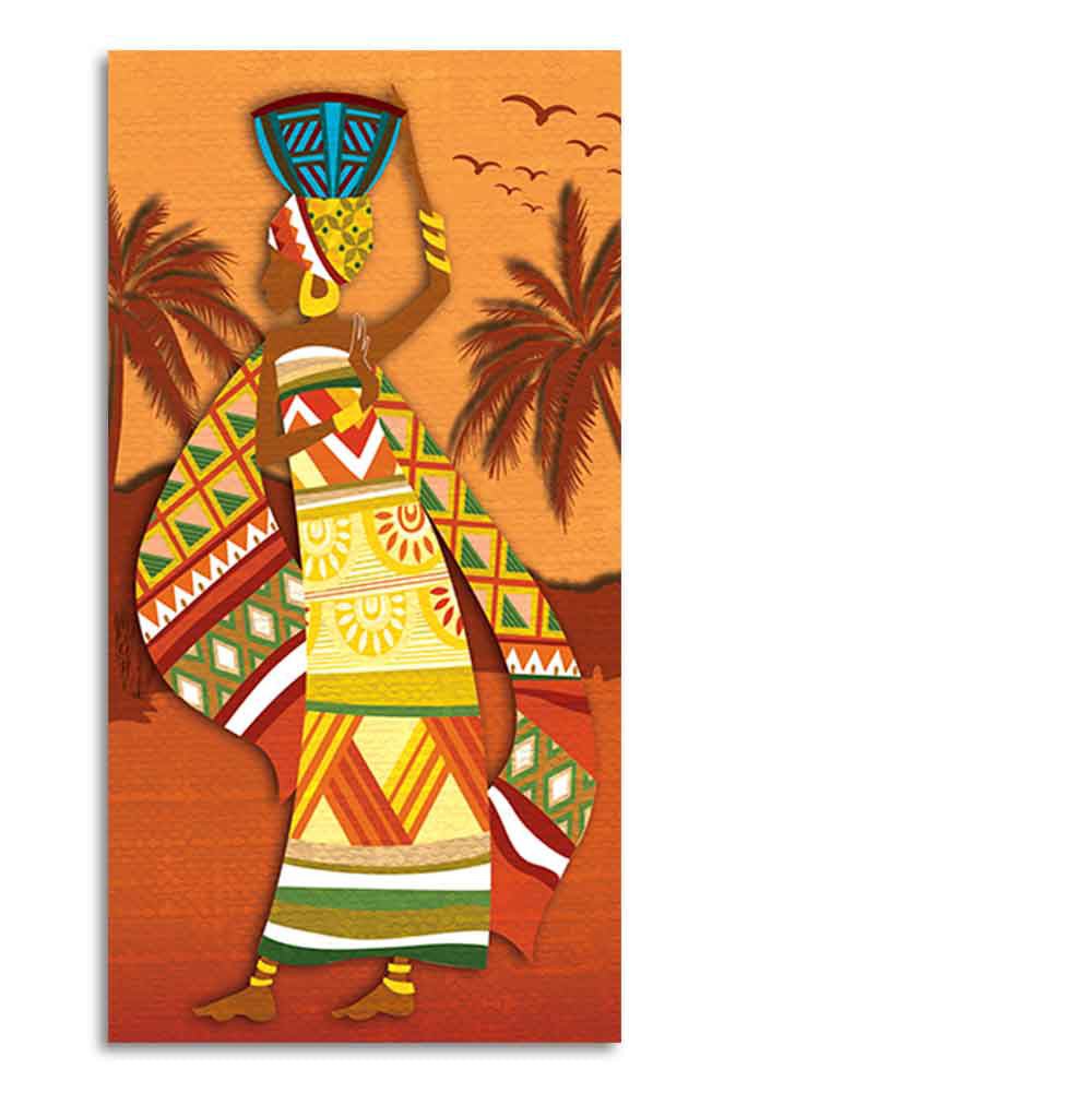 African Woman Dancing Premium Wall Painting for Living Room - Decor Smart