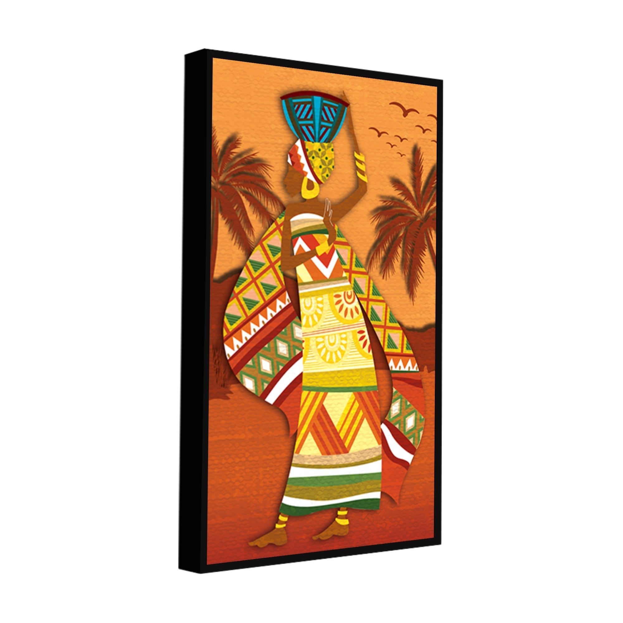 African Woman Dancing Premium Wall Painting for Living Room - Decor Smart