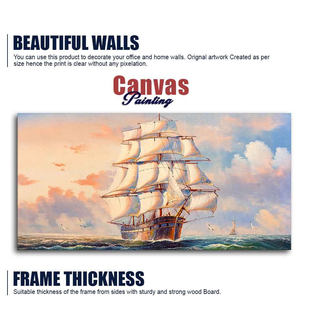 Amazing Sailing Ship Wall Painting - Decor Smart