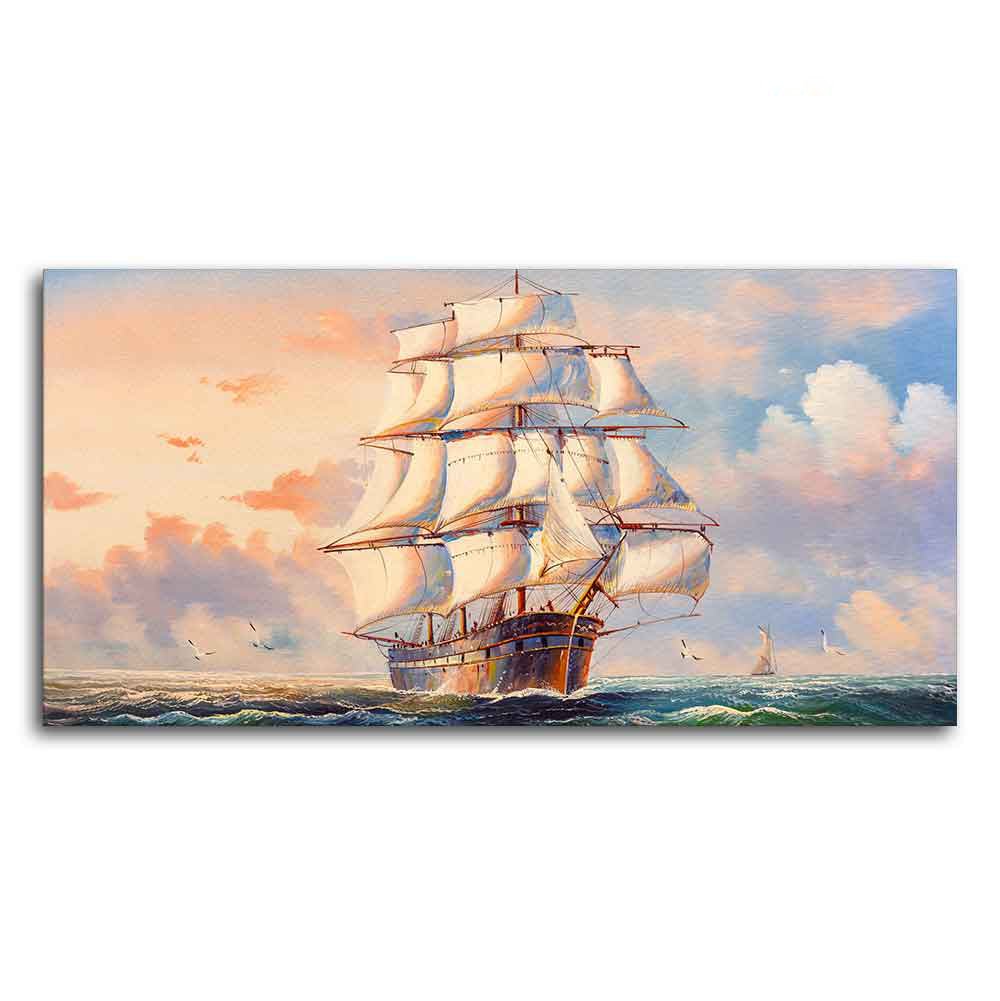 Amazing Sailing Ship Wall Painting - Decor Smart