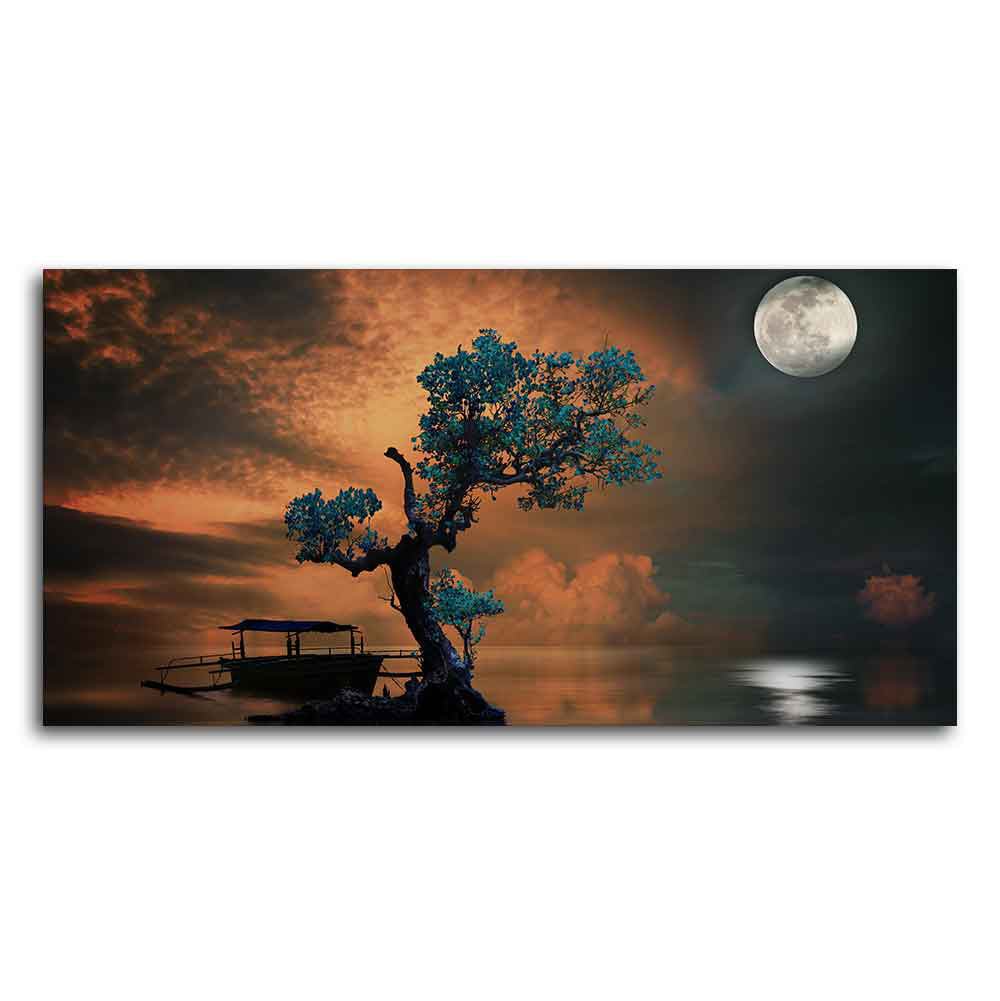 Amazing Tree Under the Moonlight Premium Painting - Decor Smart